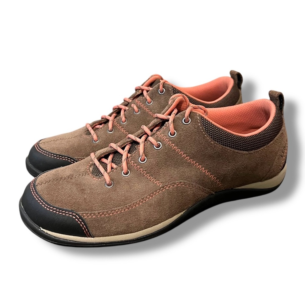 L.L. Bean Brown/Coral Suede Sneakers